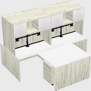 Quad l-shaped office desks