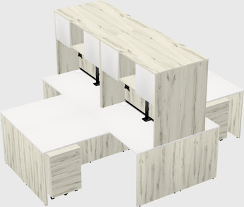 Quad l-shaped office desks