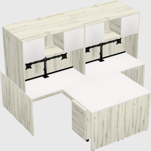 Quad l-shaped office desks