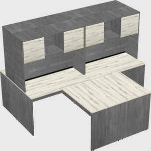 Quad l-shaped office desks