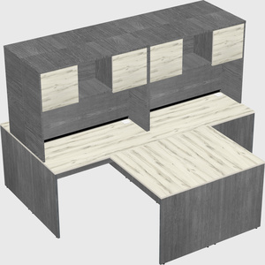 Quad l-shaped office desks
