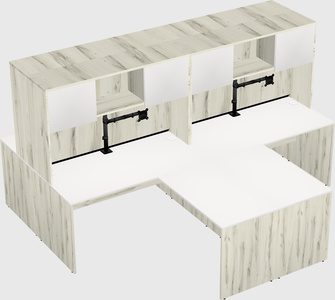 Quad l-shaped office desks