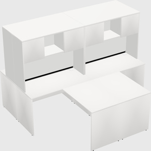 Quad l-shaped office desks