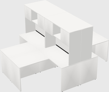 Quad l-shaped office desks