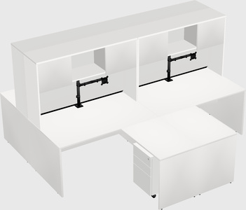 Quad l-shaped office desks