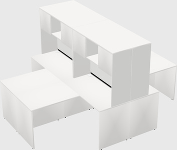 Quad l-shaped office desks