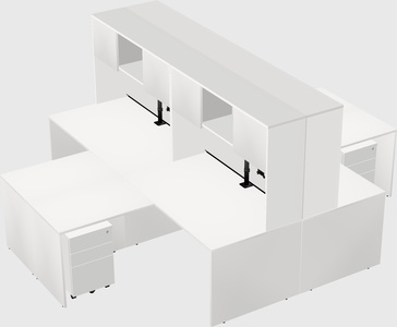 Quad l-shaped office desks