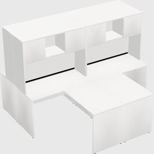 Quad l-shaped office desks