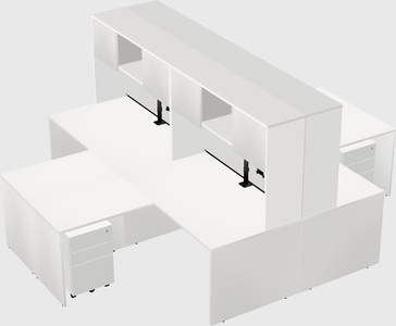 Quad l-shaped office desks