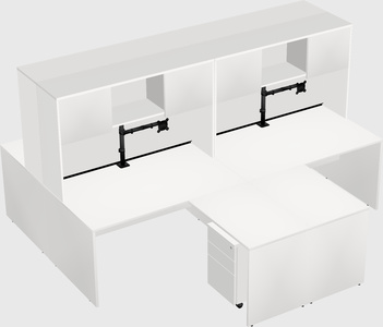 Quad l-shaped office desks