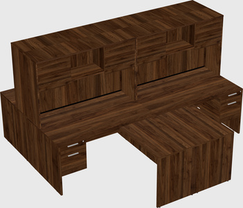 Quad l-shaped office desks