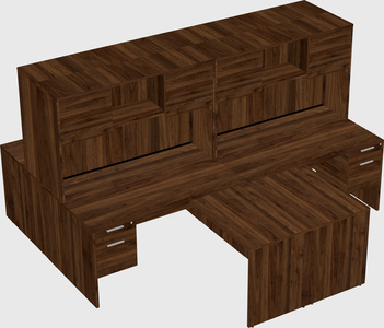 Quad l-shaped office desks