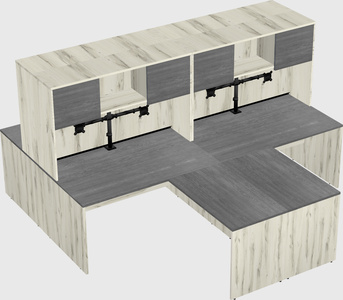 Quad l-shaped office desks