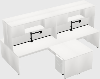 Quad l-shaped office desks