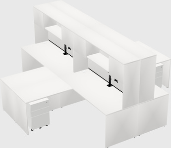 Quad l-shaped office desks