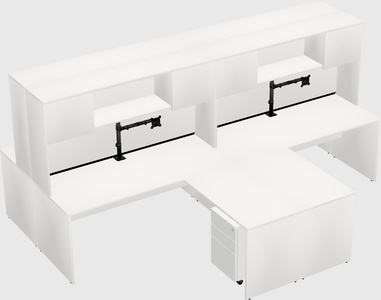 Quad l-shaped office desks
