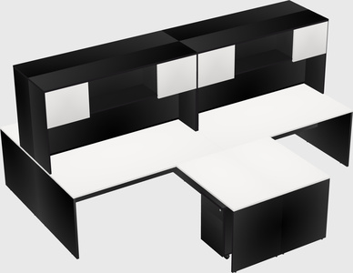 Quad l-shaped office desks