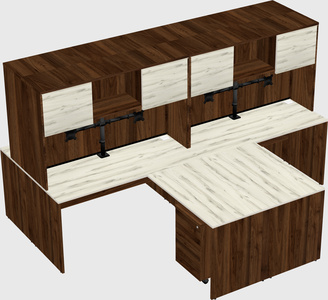 Quad l-shaped office desks