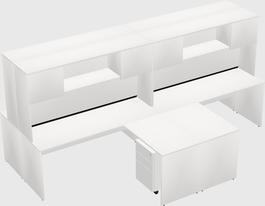 Quad l-shaped office desks