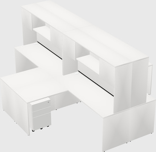 Quad l-shaped office desks