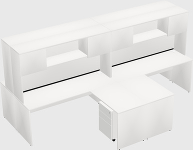 Quad l-shaped office desks