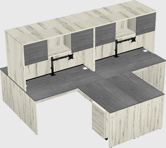 Quad l-shaped office desks