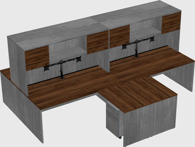 Quad l-shaped office desks