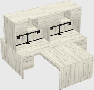 Quad l-shaped office desks