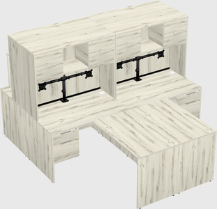 Quad l-shaped office desks