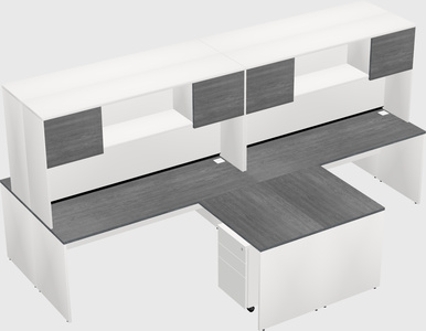 Quad l-shaped office desks