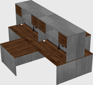 Quad l-shaped office desks