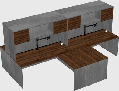 Quad l-shaped office desks