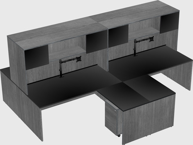 Quad l-shaped office desks