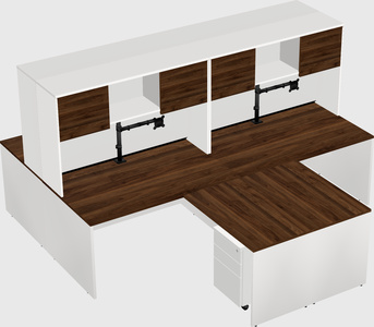 Quad l-shaped office desks