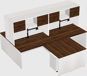 Quad l-shaped office desks