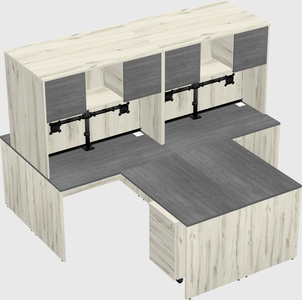 Quad l-shaped office desks