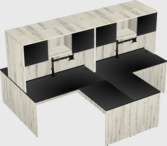Bureaux de bureau quadruples en forme de l
