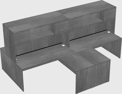 Quad l-shaped office desks