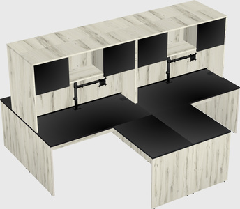 Quad l-shaped office desks