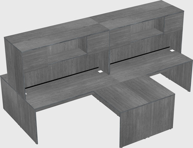 Quad l-shaped office desks