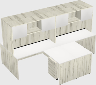 Quad l-shaped office desks