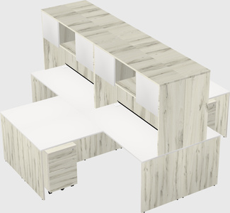 Quad l-shaped office desks