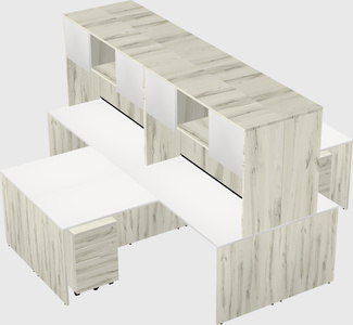 Quad l-shaped office desks