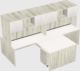 Quad l-shaped office desks