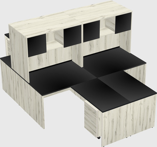 Quad l-shaped office desks