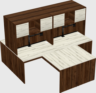 Quad l-shaped office desks