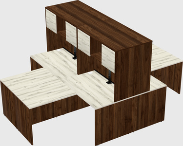 Quad l-shaped office desks