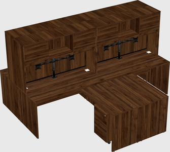 Quad l-shaped office desks