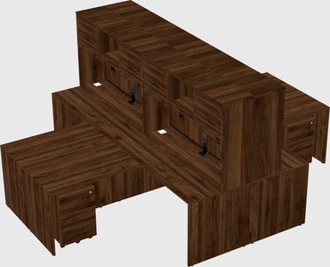 Quad l-shaped office desks