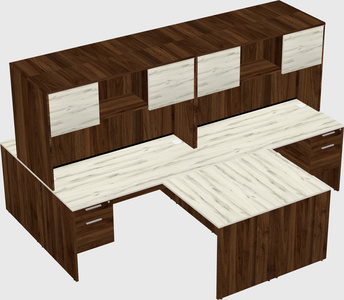 Quad l-shaped office desks